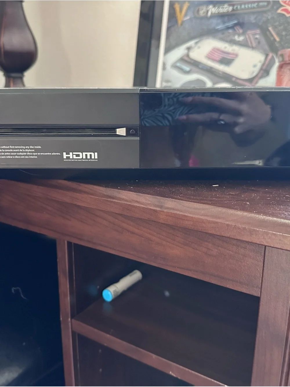 Sony Black Blu-ray Player with gaming controllers and games